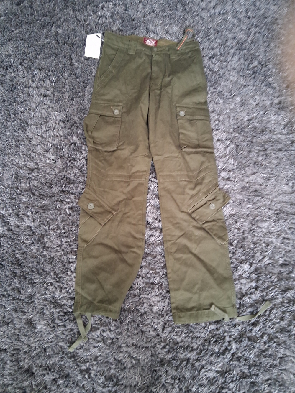 Match Olive Green Wide Leg Cargo Pants